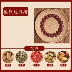 Regulate Qi and relieve pain.Activate blood circulation and eliminate stasis .Dredge meridians bracelet--fuyuantongqixiang